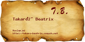 Takaró Beatrix névjegykártya